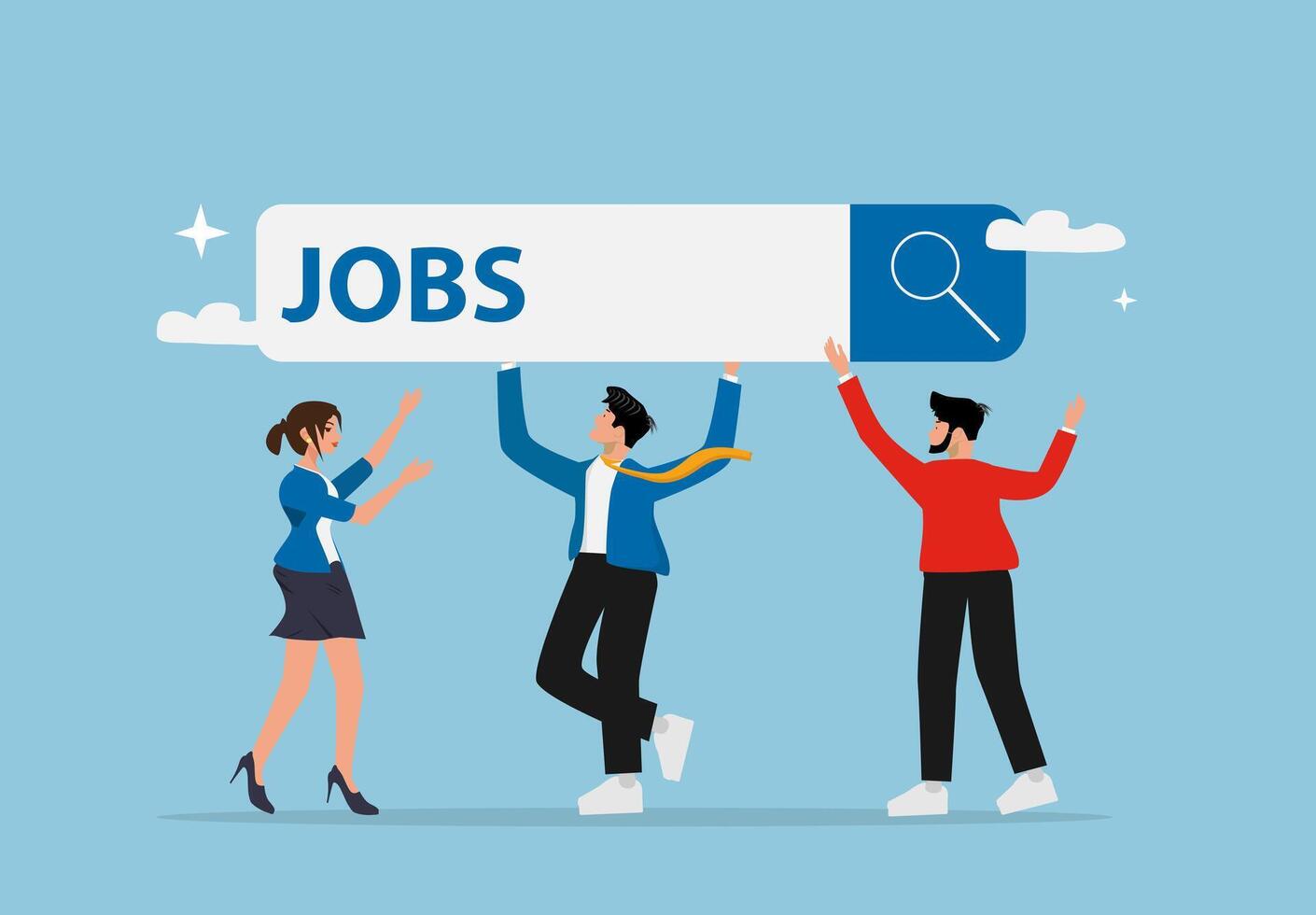 people holding up a job sign vector