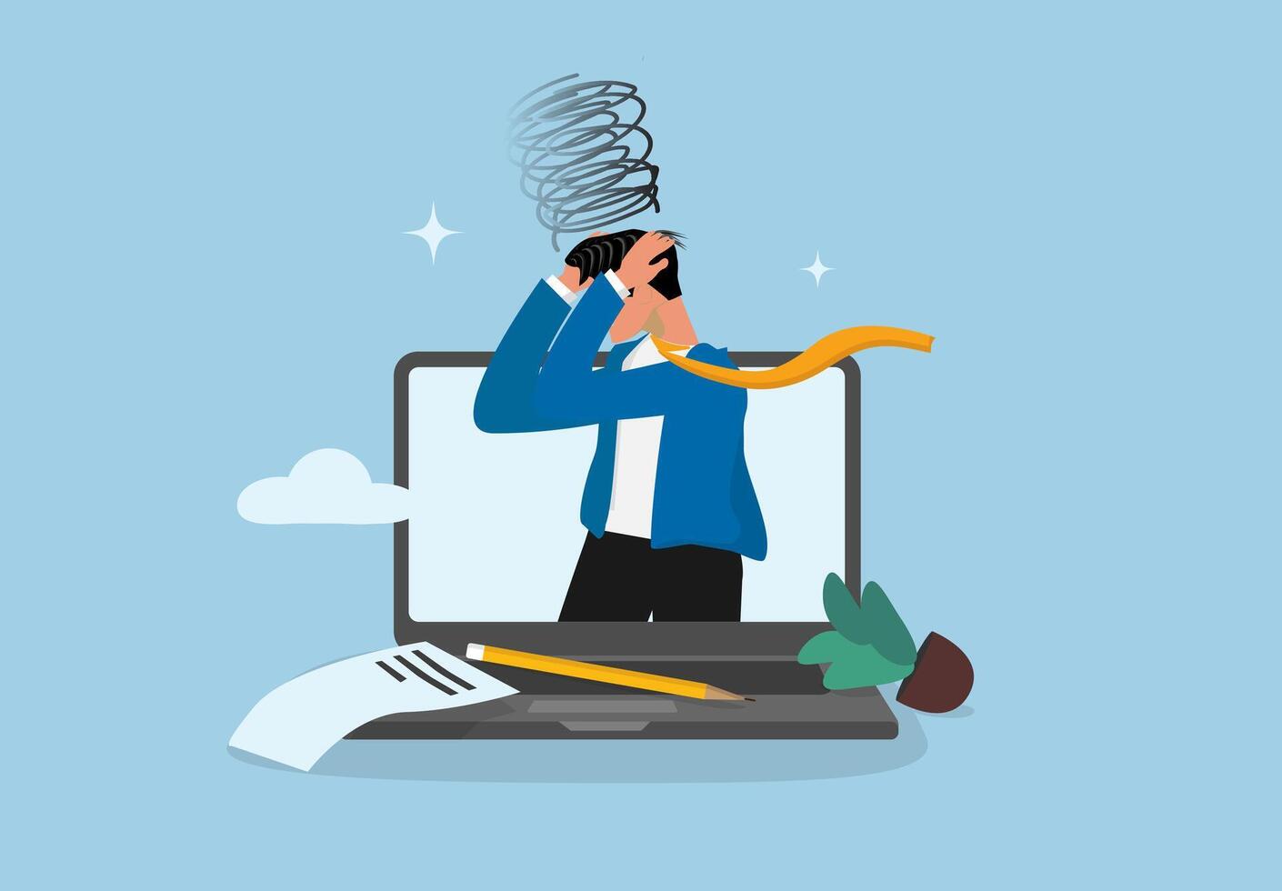 Business Stress and Digital Overload. vector
