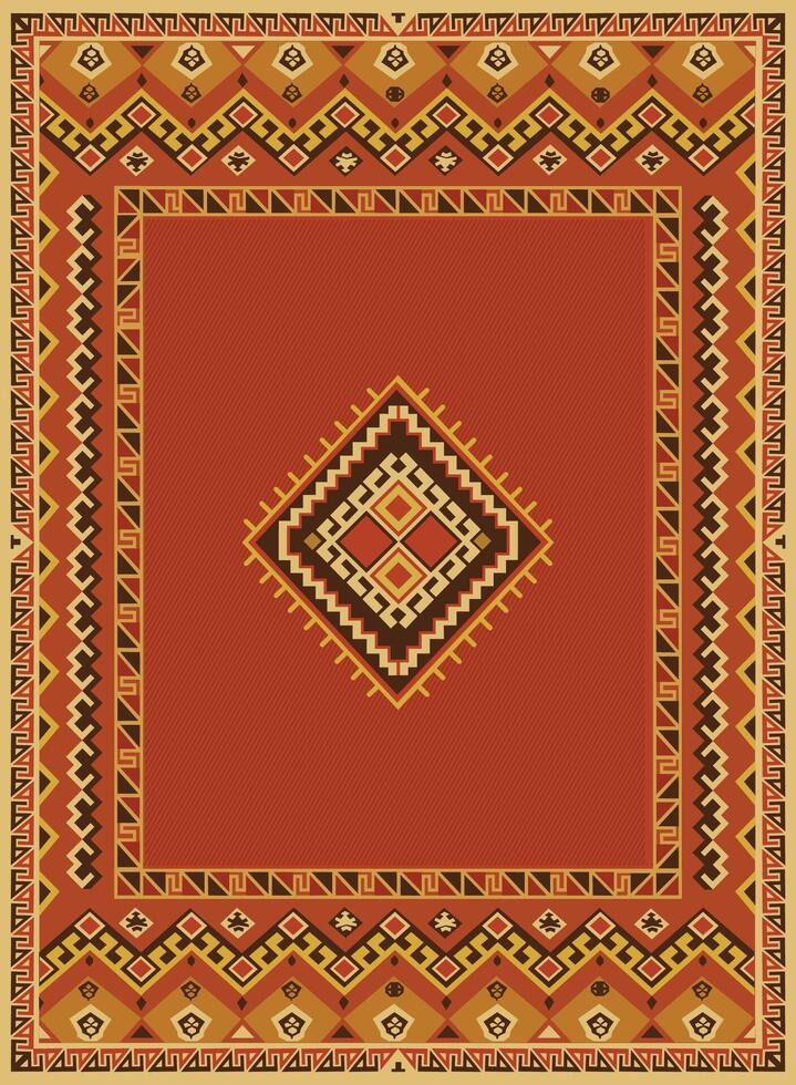 Degitalized North-Afican old carpet vector