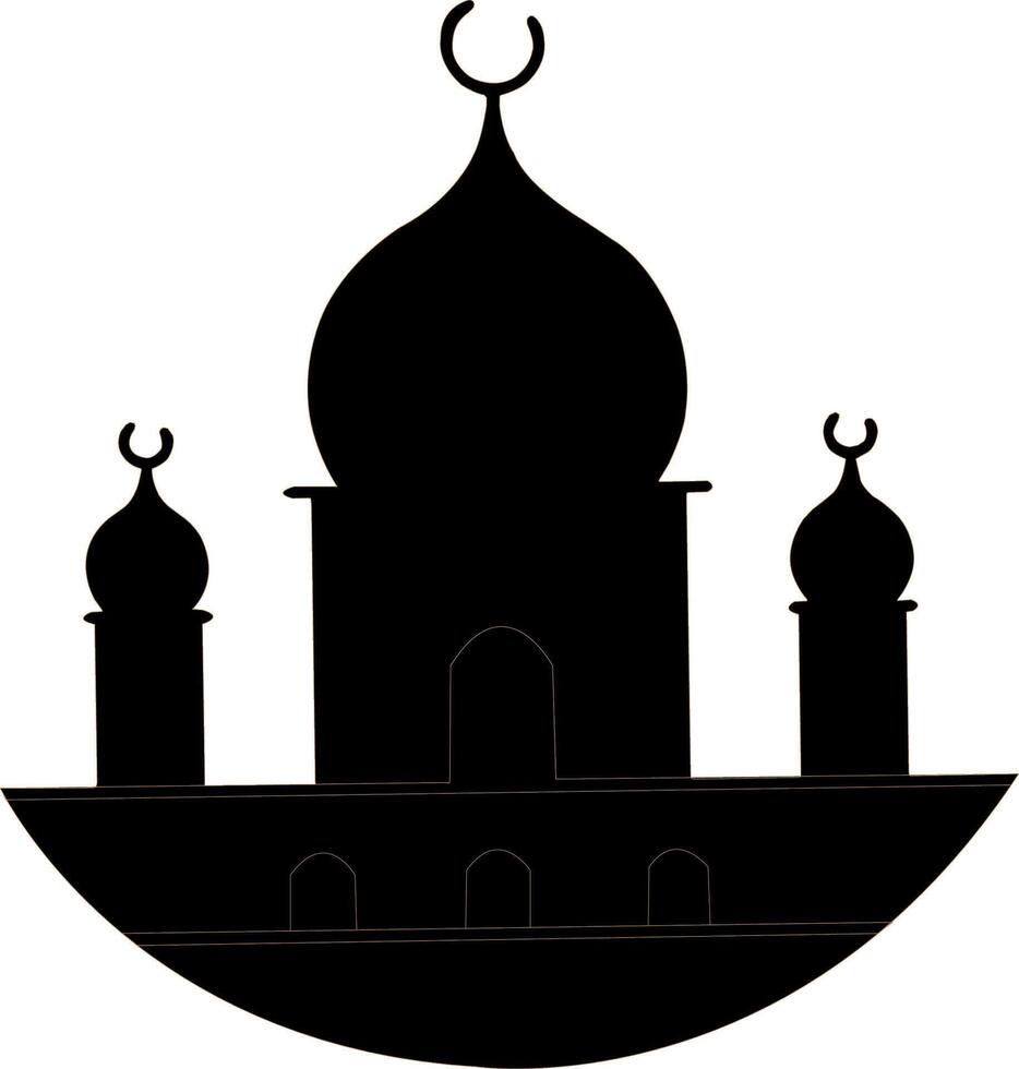 Hand painted mosque vectors silhouette.