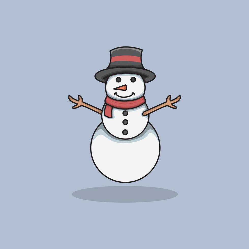 Winter Christmas Snowman Illustration for digital and print design vector