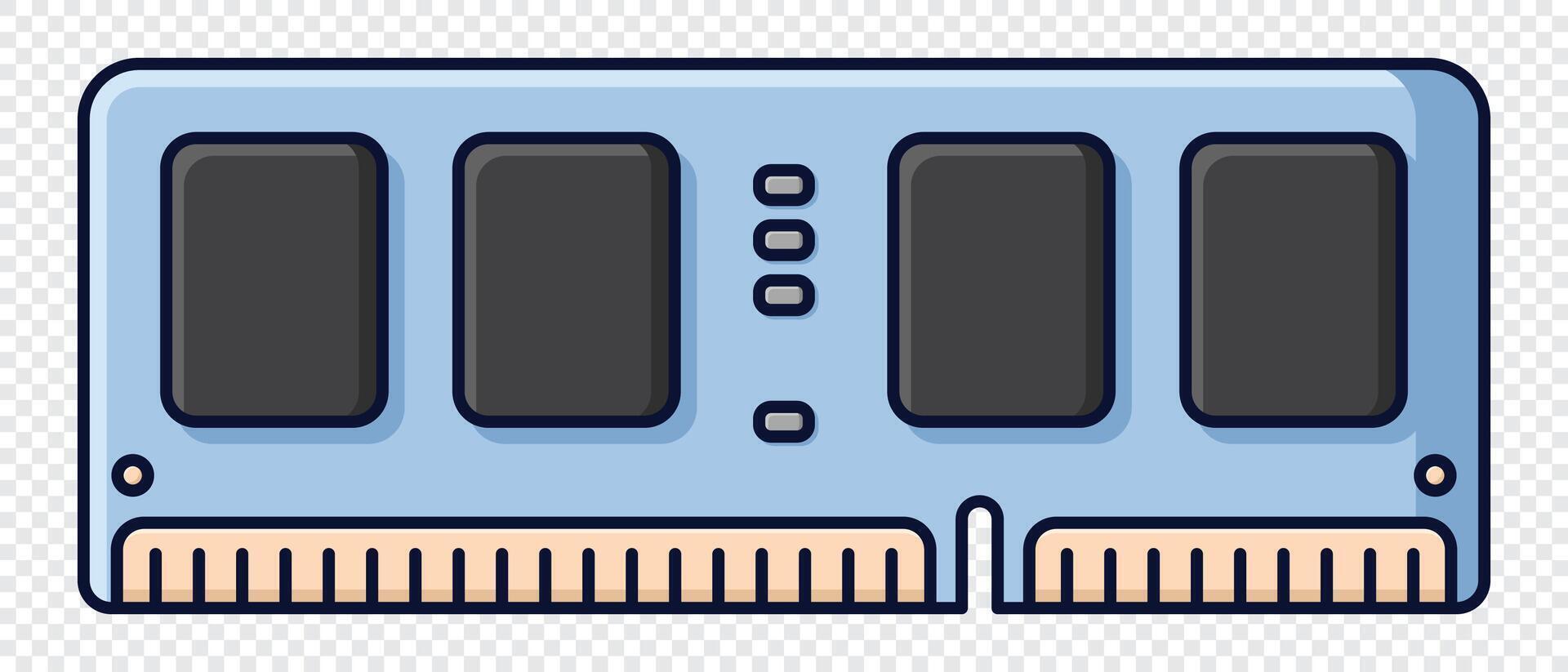 RAM memory computer. Computer RAM icon. Random access memory. Flat cartoon style. vector