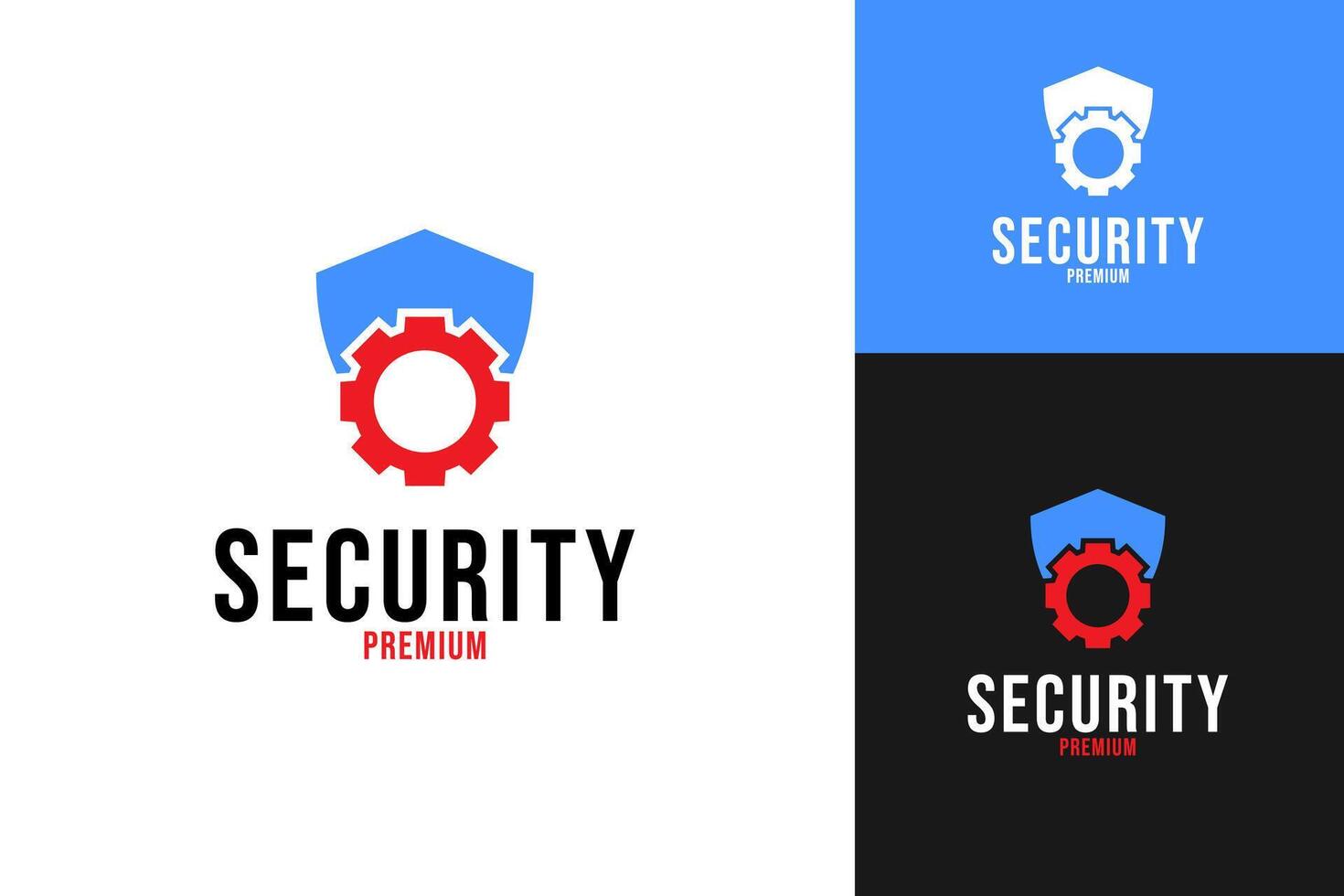 Gear with shield logo design template symbol illustration vector