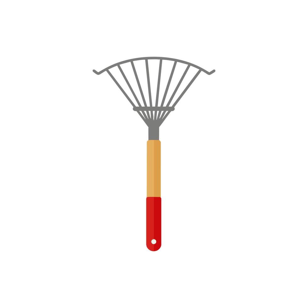 A rake with a handle on a white background vector