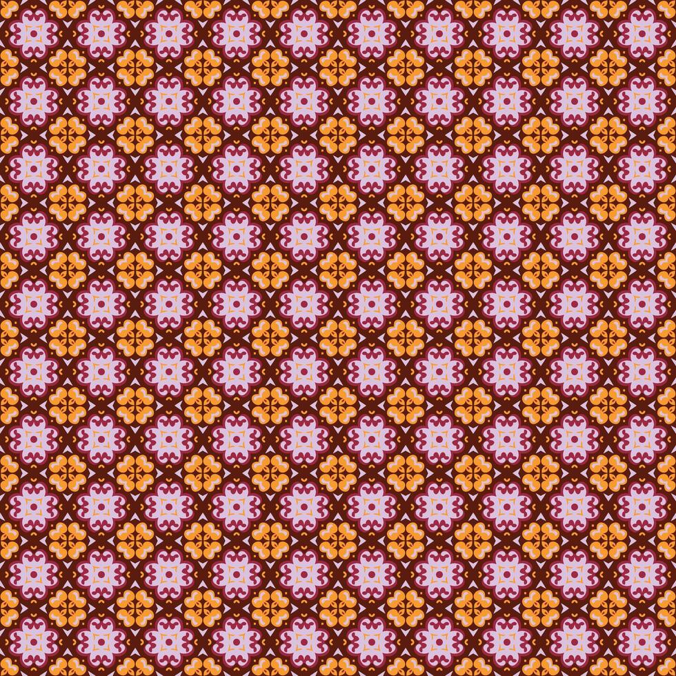 A pattern with flowers and dots on a red background vector