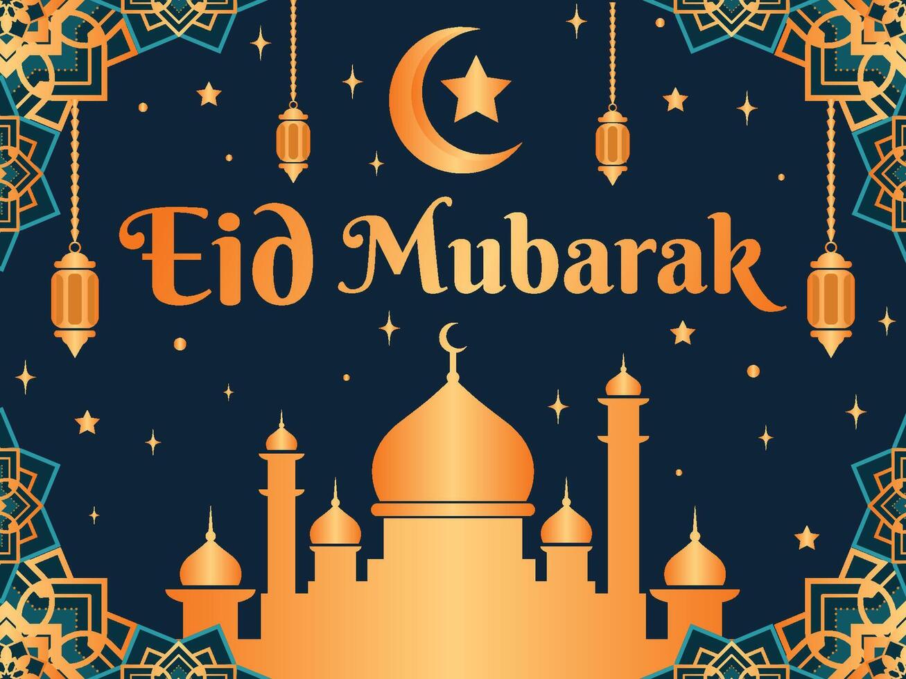 Elegant Eid Mubarak vector