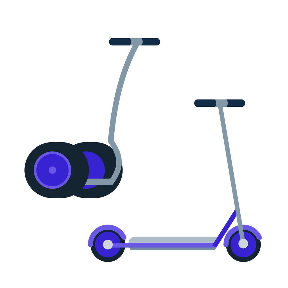 Electric vehicle in blue smooth color, electric scuter for mobility vector