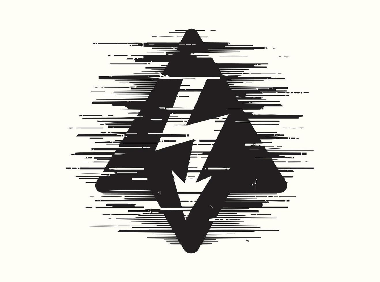 Electrical Alert Silhouette in Glitch Graphic Style vector