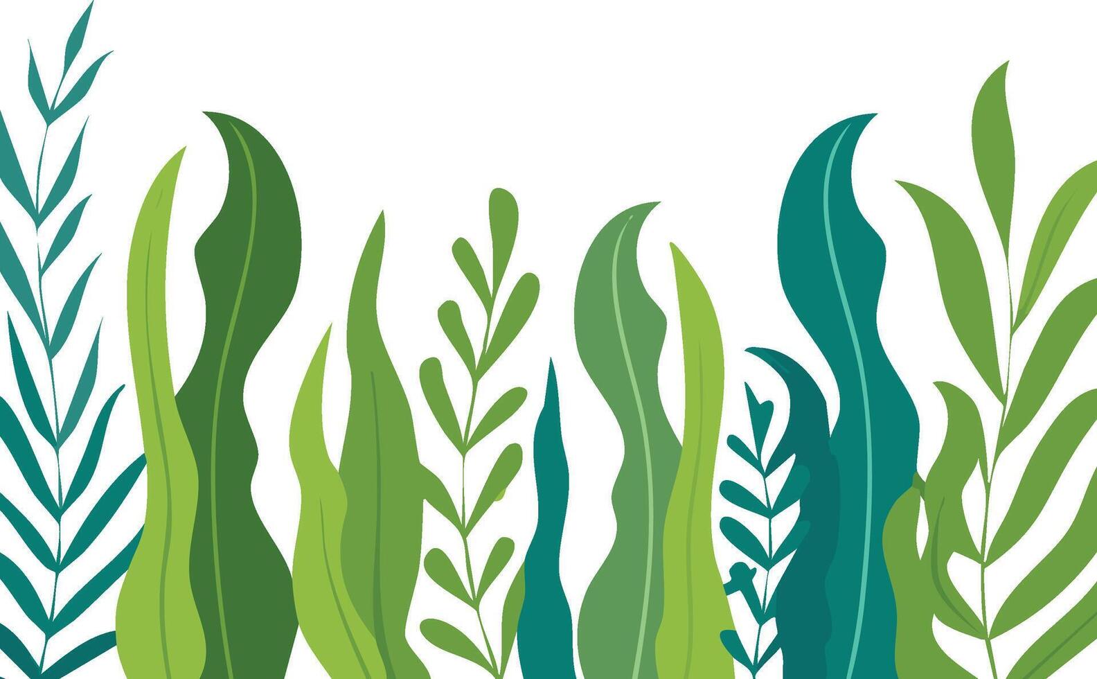 green seaweeds illustration vector