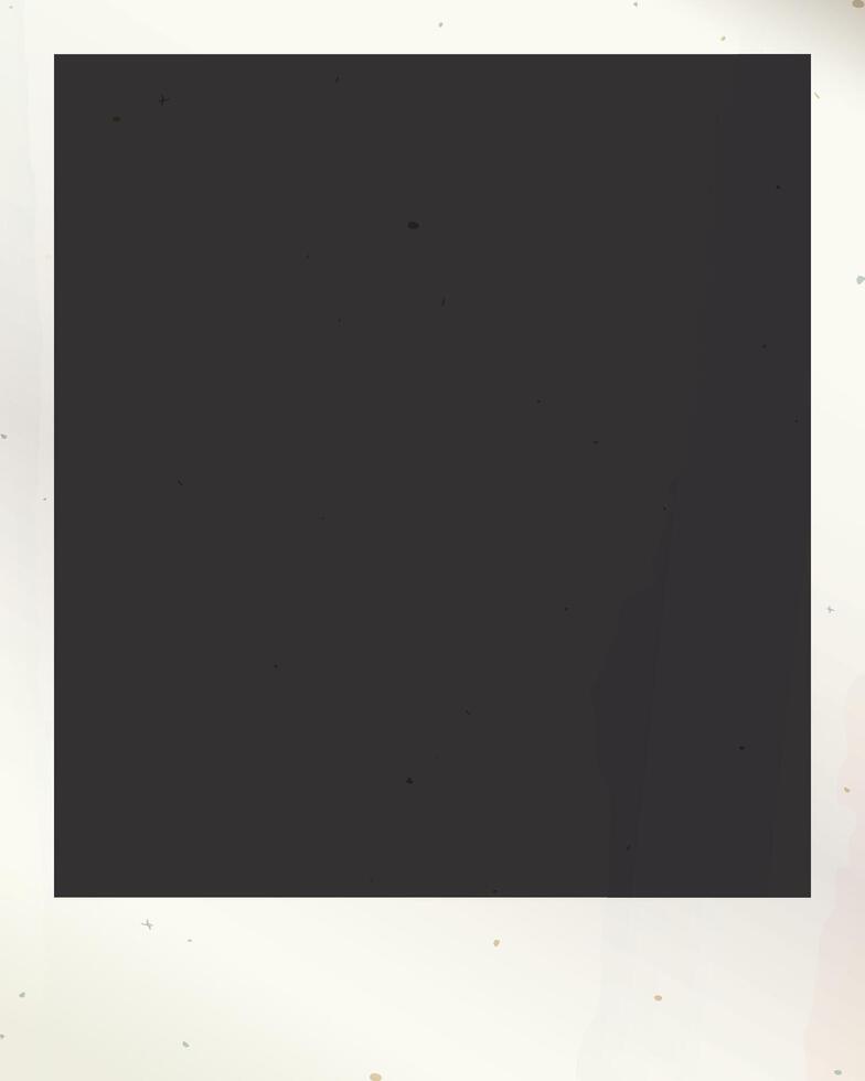 Empty old polaroid photo vertical frame with stained effect graphic illustration have blank space. vector