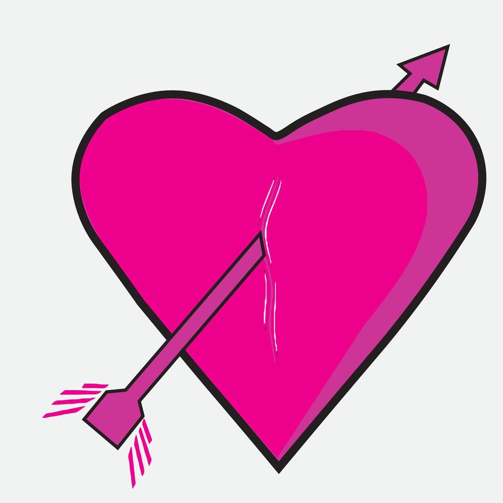 arrowed heart symbol sign of love illustration vector