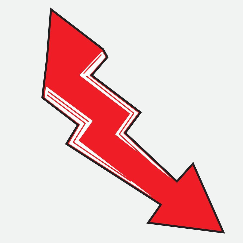 Red jag jiz arrow black line flat style vector