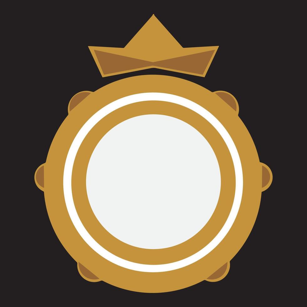 Luxury Decorative Gold Label in Crown Circle Shape vector