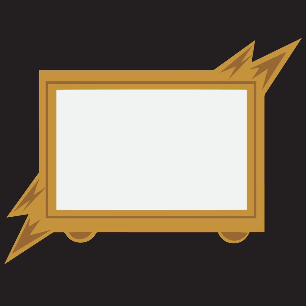 Luxury Decorative Gold Frame Square Crown Shape vector