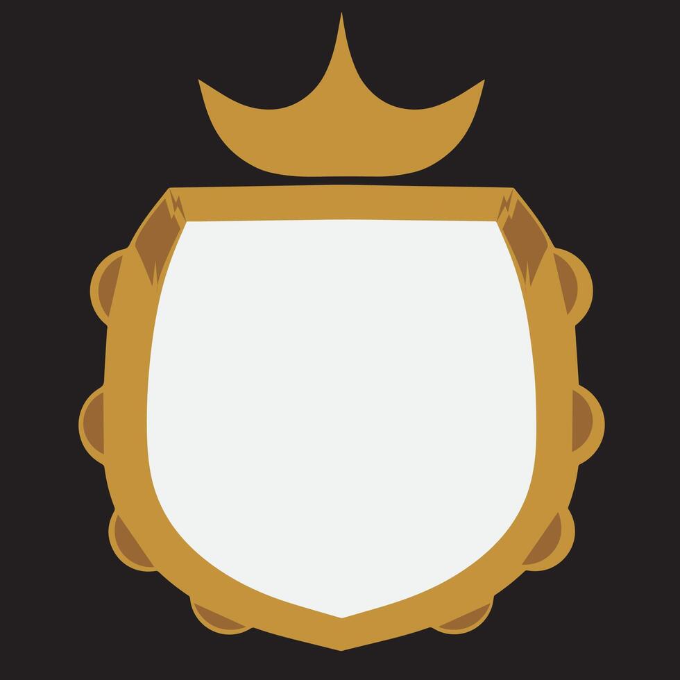 flat style gold label and frame vector