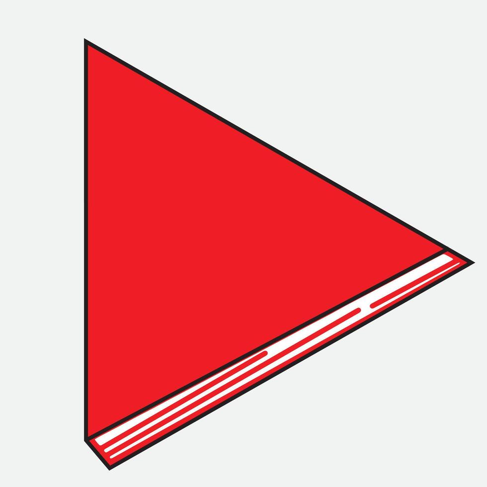 Red right arrow black line flat style vector
