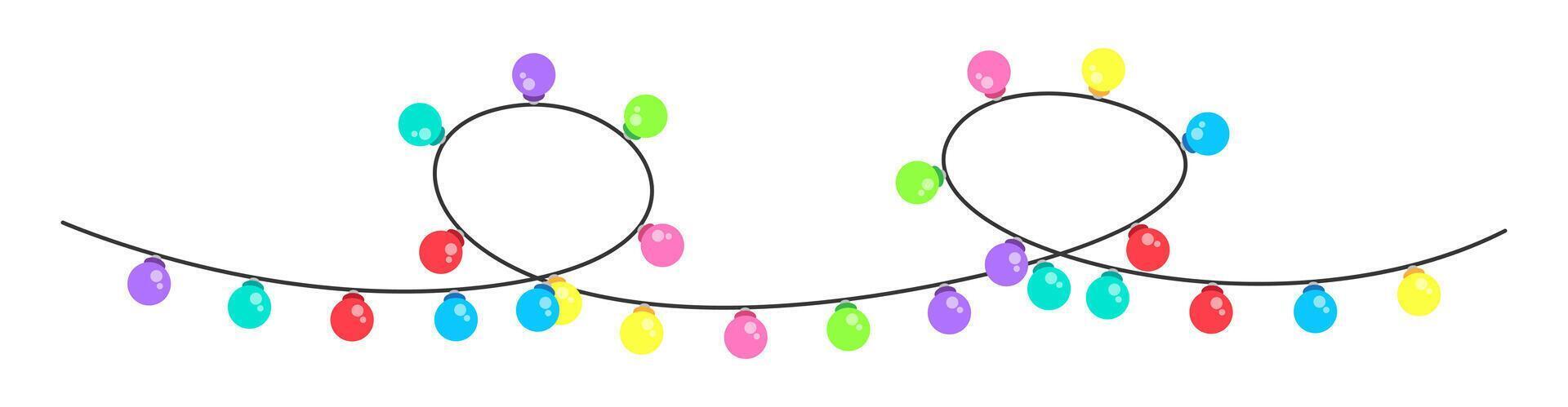colorful festive string lights, decorative vector