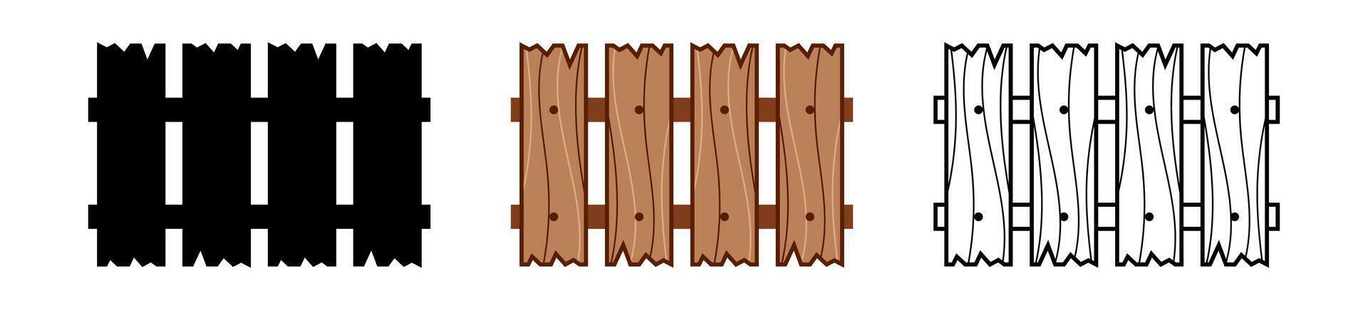 fence, picket wooden outline, silhouette fence panel, wooden fence clip art vector