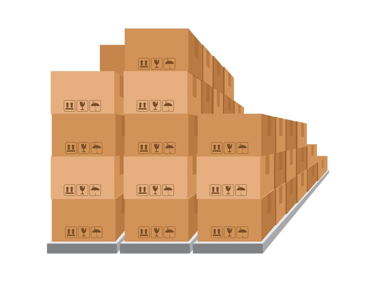 boxes on the racks, warehouse storage box, carton box on shelf, logistics, cargo, storehouse, parcel storage postal service, storehouse with goods on shelves vector