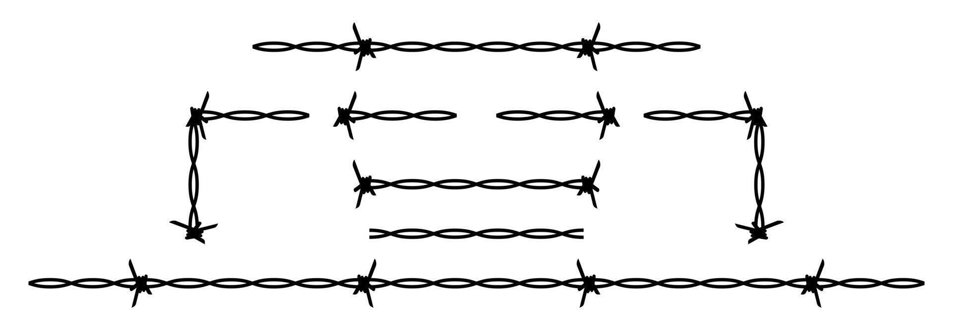 barb wire silhouette black, barbwire border, strands of barb wire chain, barb wire pattern, fence barb, barbed wire vector