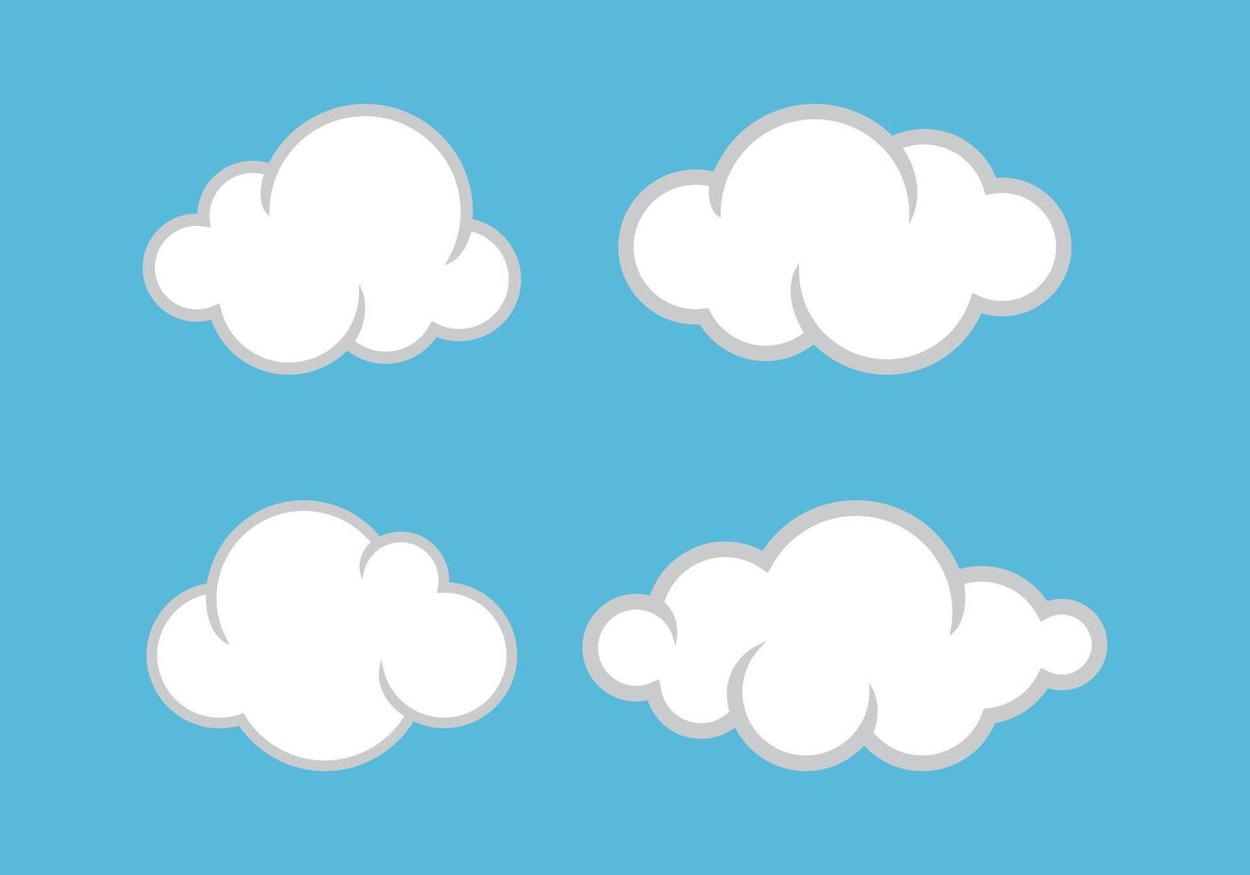 cloud white illustration, clouds cartoon, cloud simple shape vector