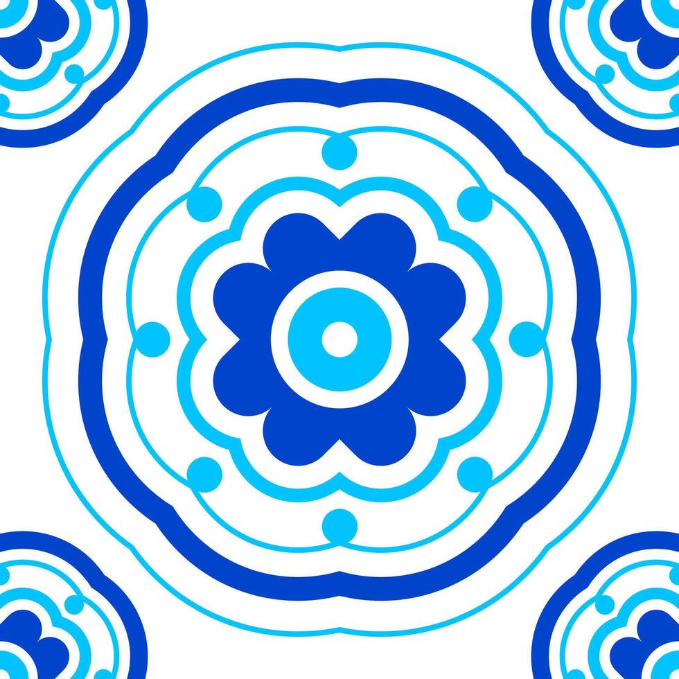 tile pattern, mosaic blue, motif tile geometric for decorative floor tile and wall, seamless pattern tile vector