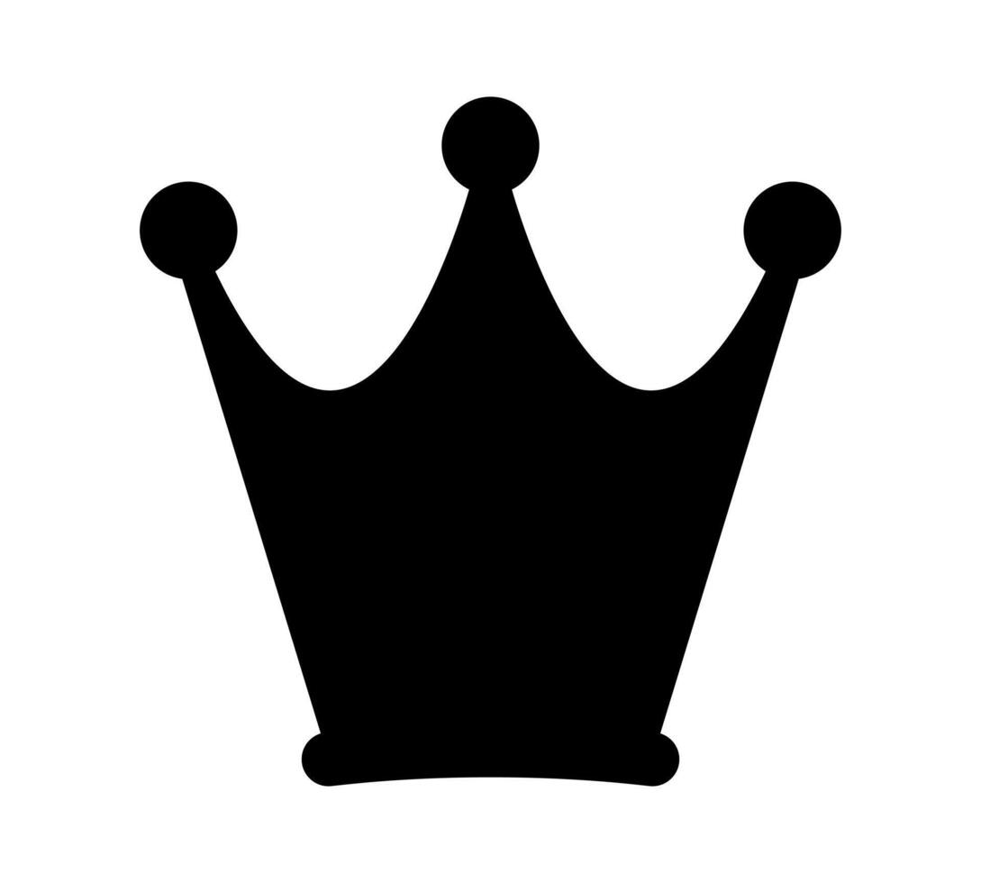 crown icon, crown silhouette black, crown simple shape vector