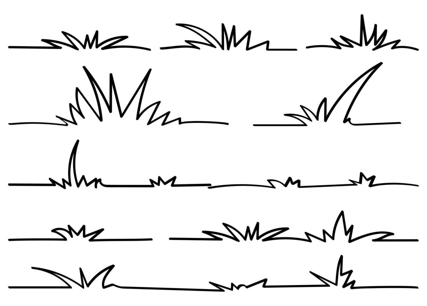 grass doodle line, grass sketch with hand drawn vector