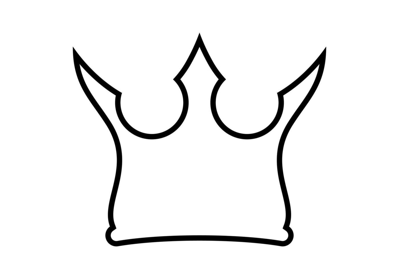 crown line icon, crown outline silhouette simple, crown simple shape vector