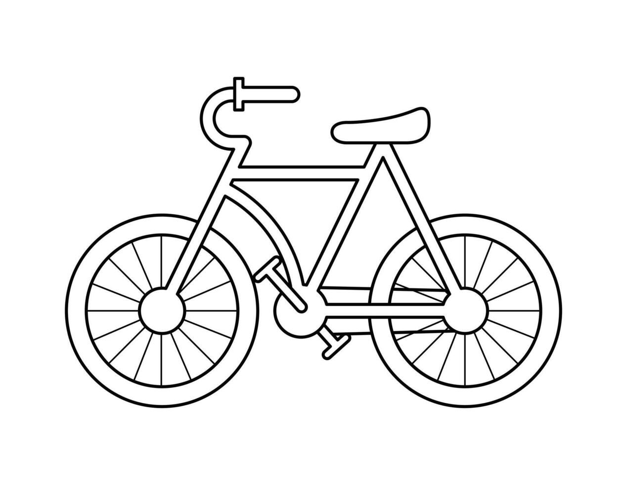 bicycle outline for coloring book template, bicycle for kids illustration worksheet printable vector
