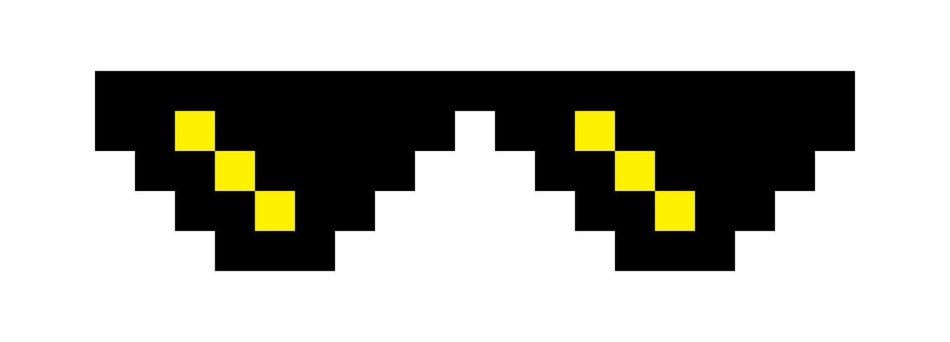 pixel glasses meme icon, glasses thug life vector