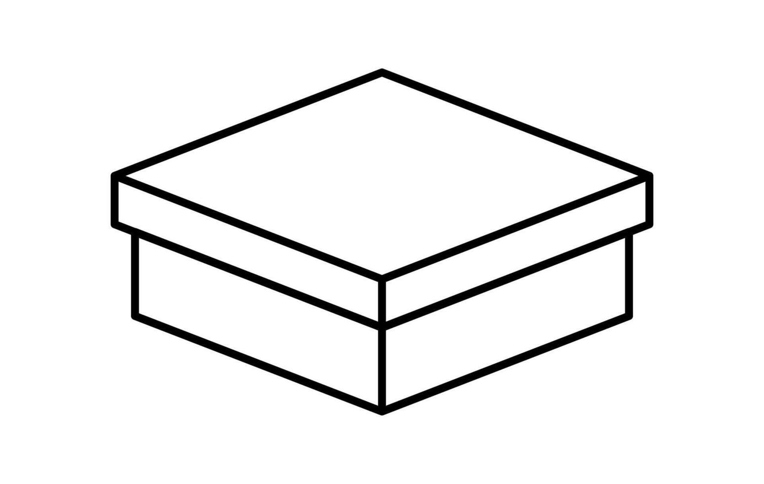 box postal parcel box outline, carton shipping box line vector