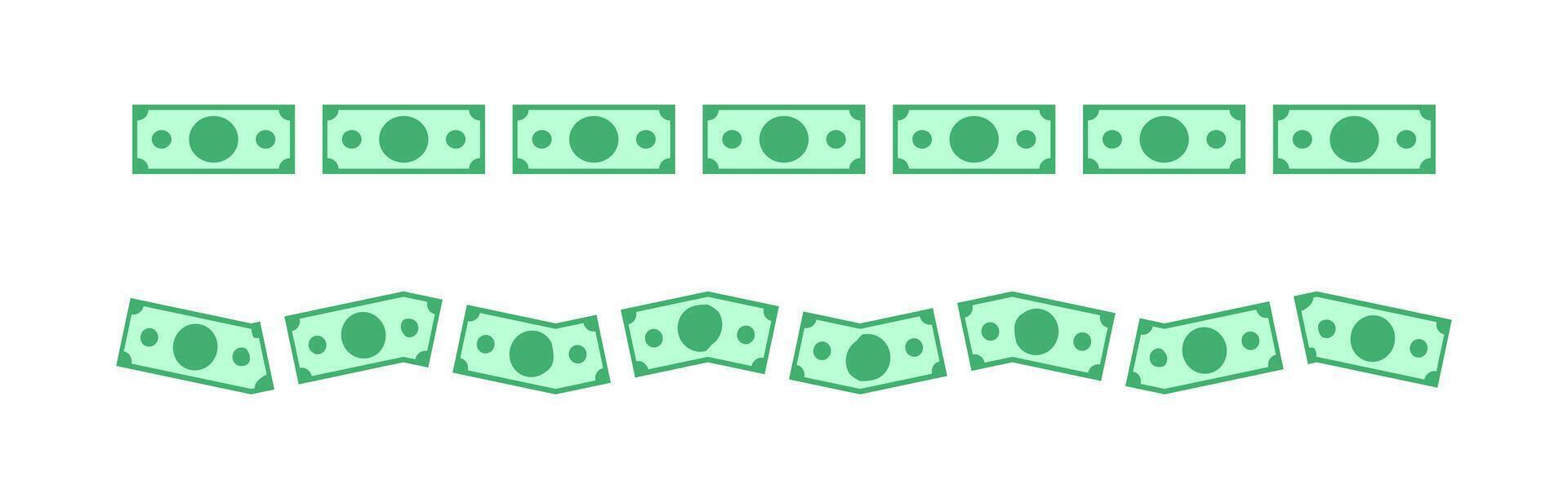 banknote money twisted line, stripe paper currency, banknote, dollar money line vector