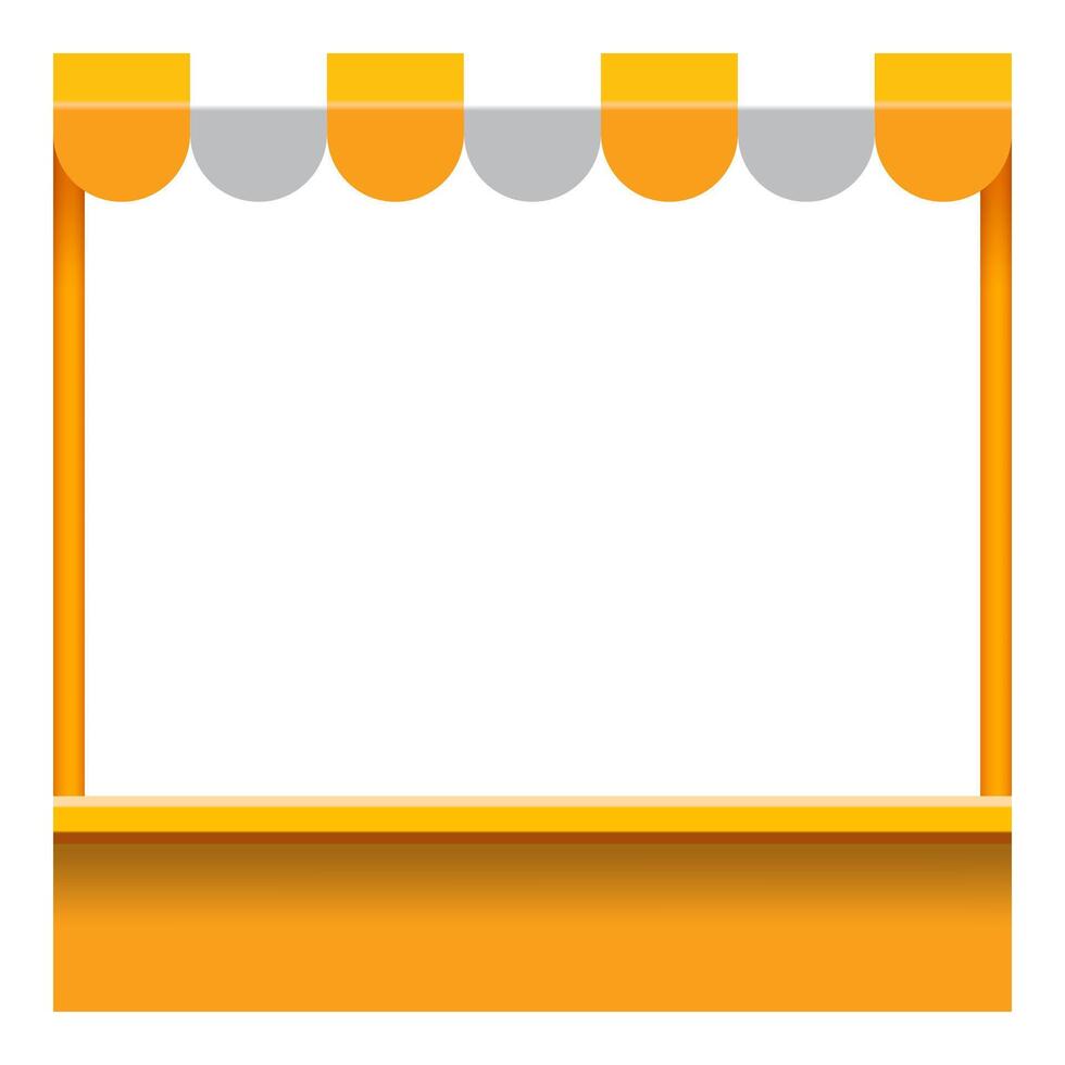 storefront frame with awnings, yellow canopy tent, kiosk frame, kiosk shop front frame for banner vector