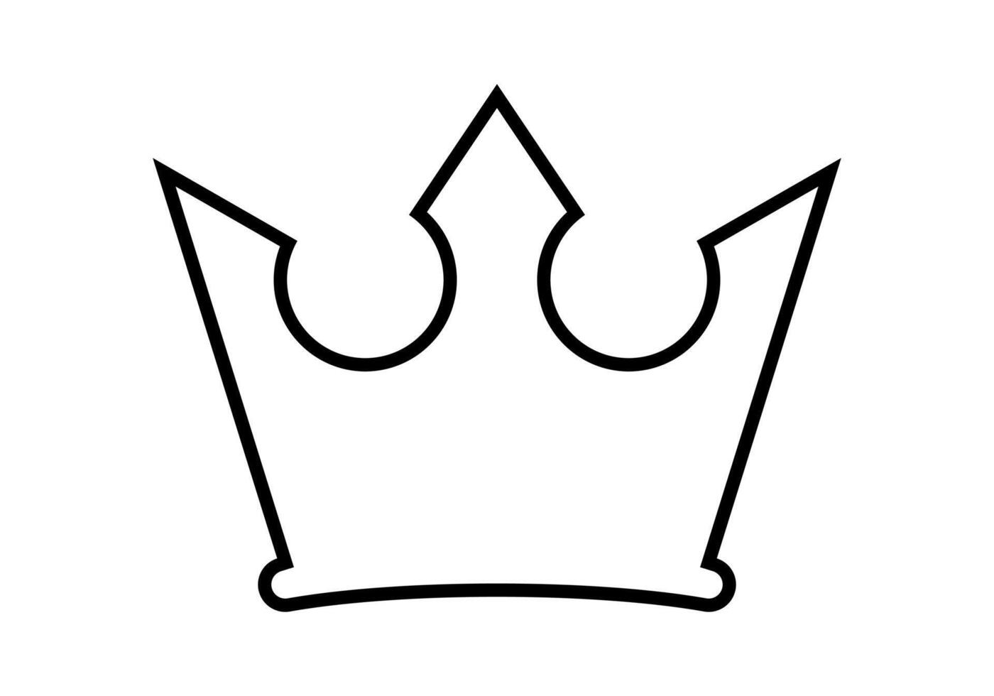 crown line icon, crown outline silhouette, icon crown simple shape vector