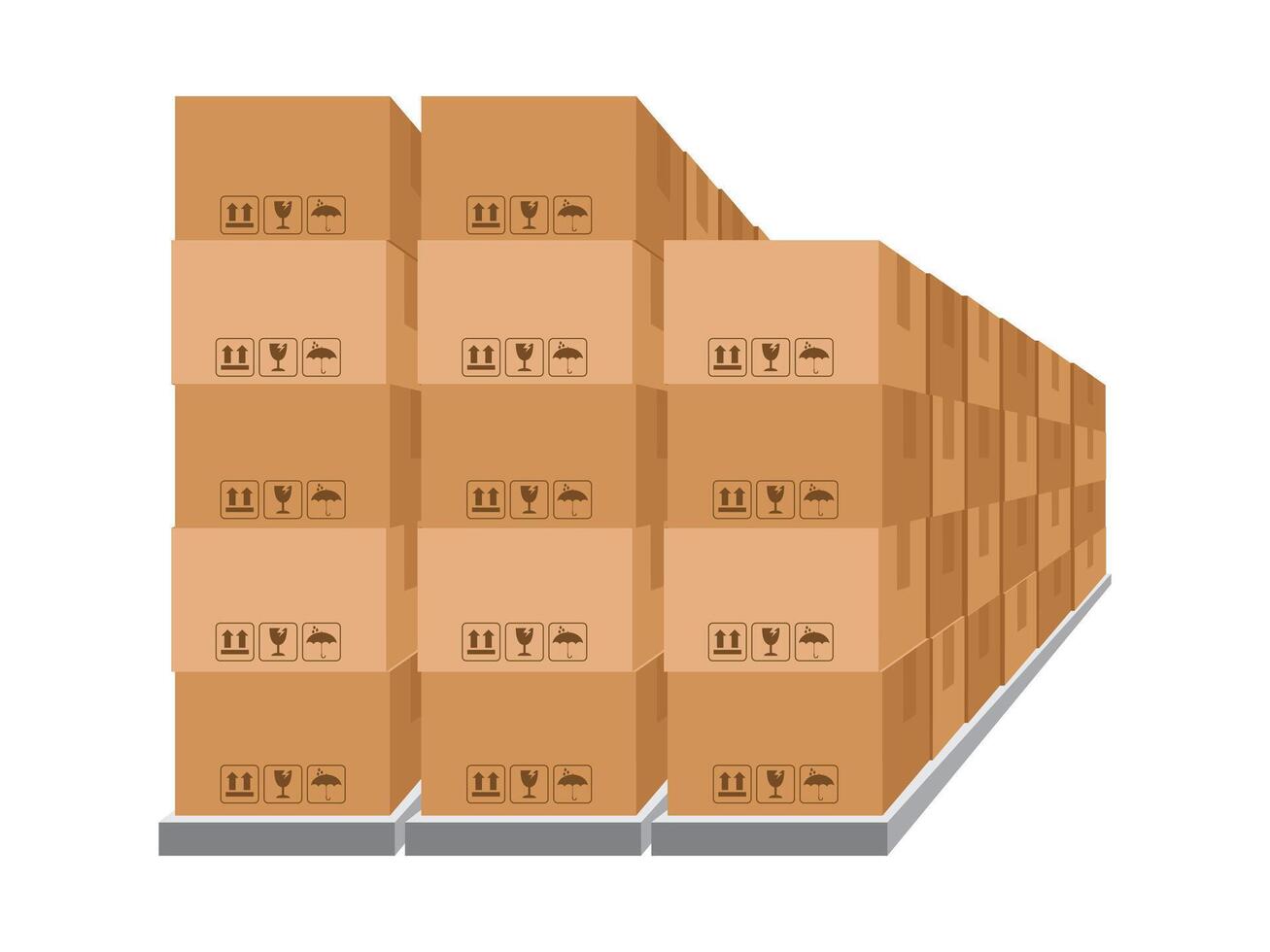 boxes on racks, warehouse storage carton box, box on shelf, logistics, cargo, storehouse, parcel storage postal service, storehouse with goods on shelves vector