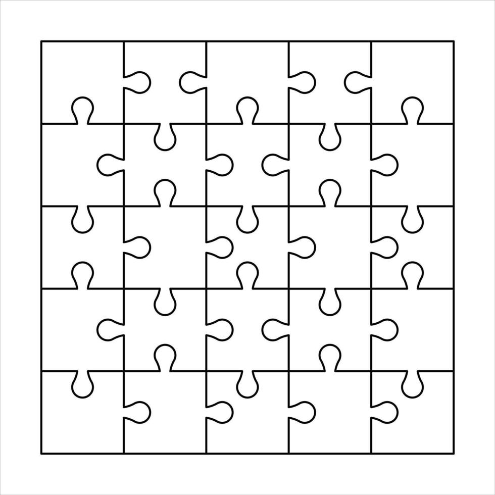 puzzle outline, jigsaw template empty, puzzle blank vector