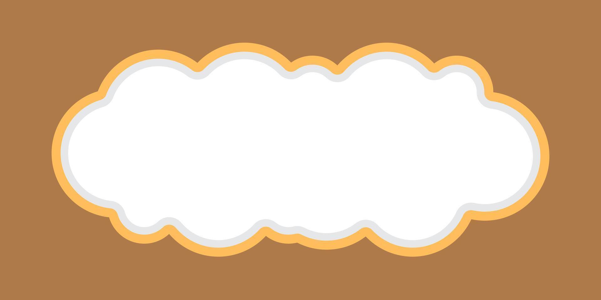 speech bubble frame cloud shape on foft brown background vector