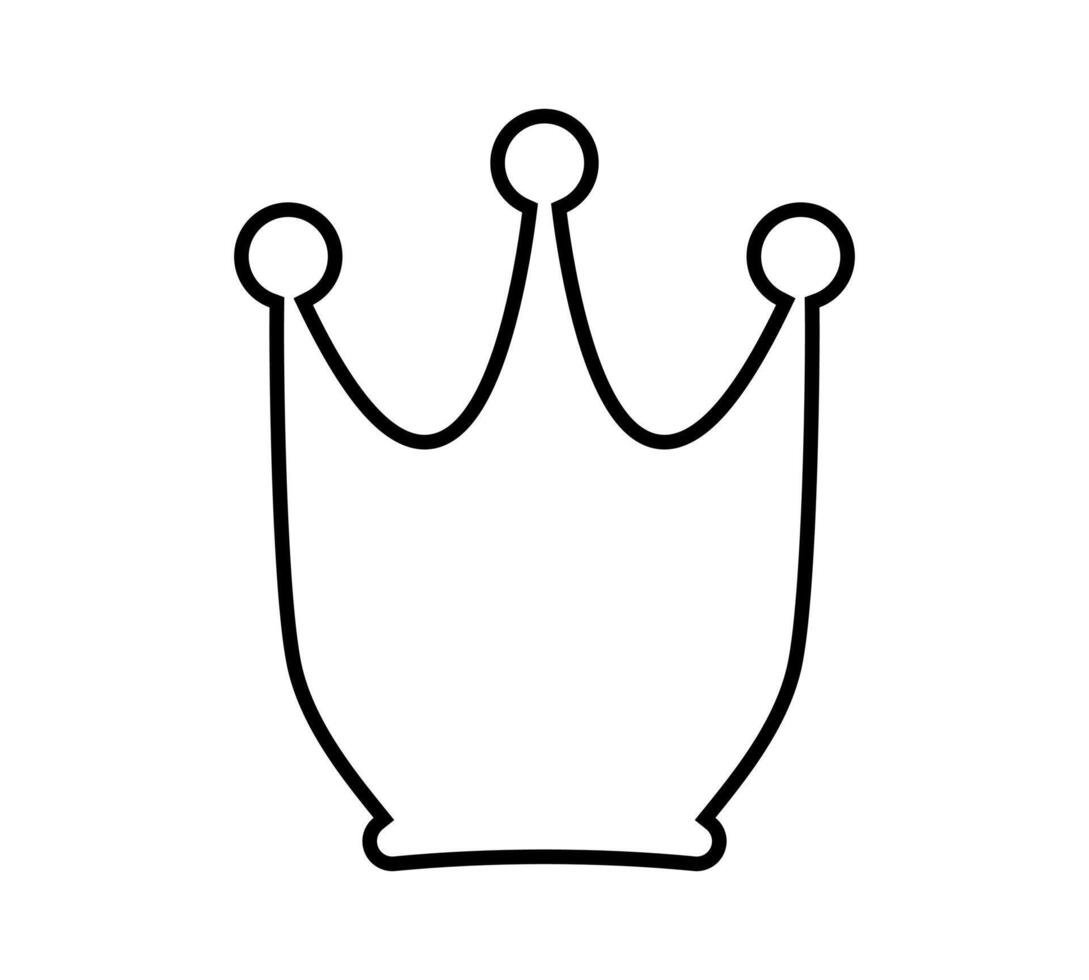 crown line icon, icon crown outline silhouette, crown simple shape vector