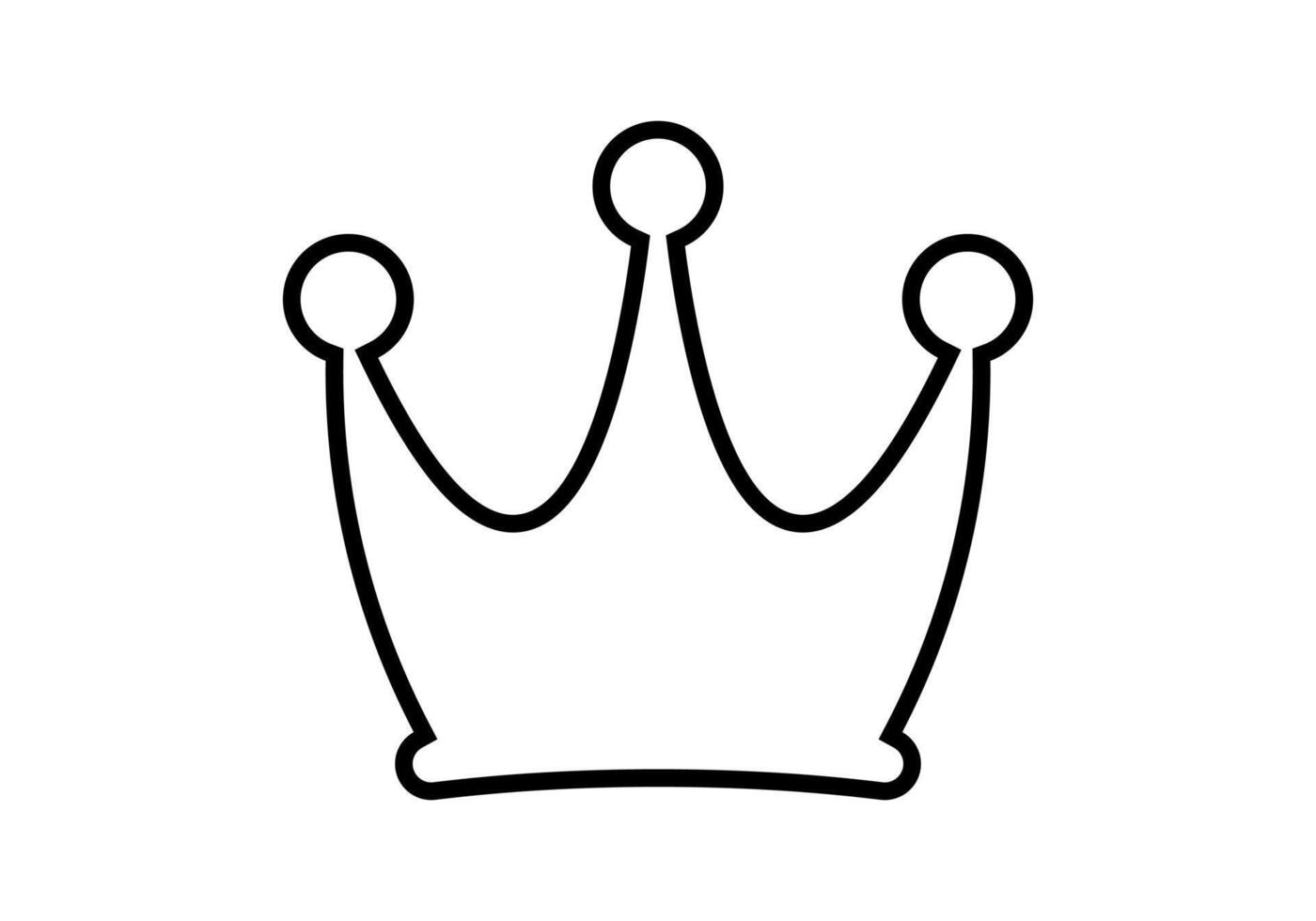 crown line icon, crown outline silhouette, crown icon simple shape vector