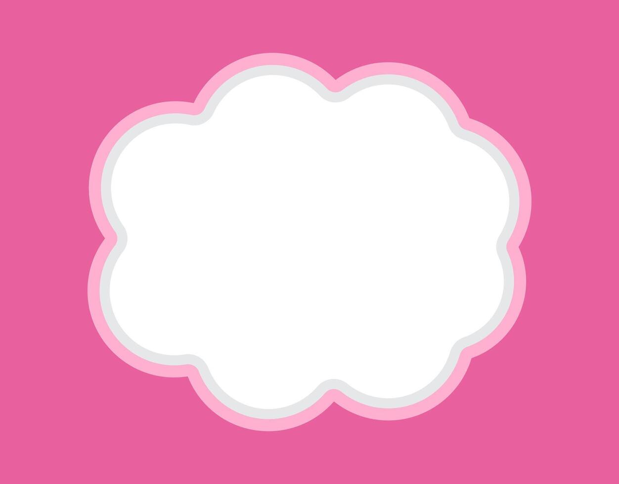 speech bubble frame cloud shape on pink background vector