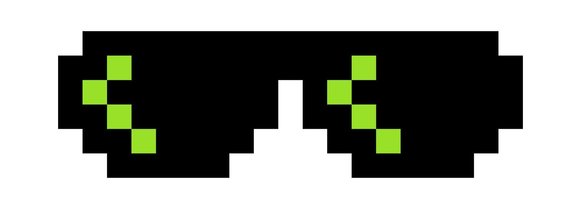 pixel glasses meme, glasses thug life icon vector
