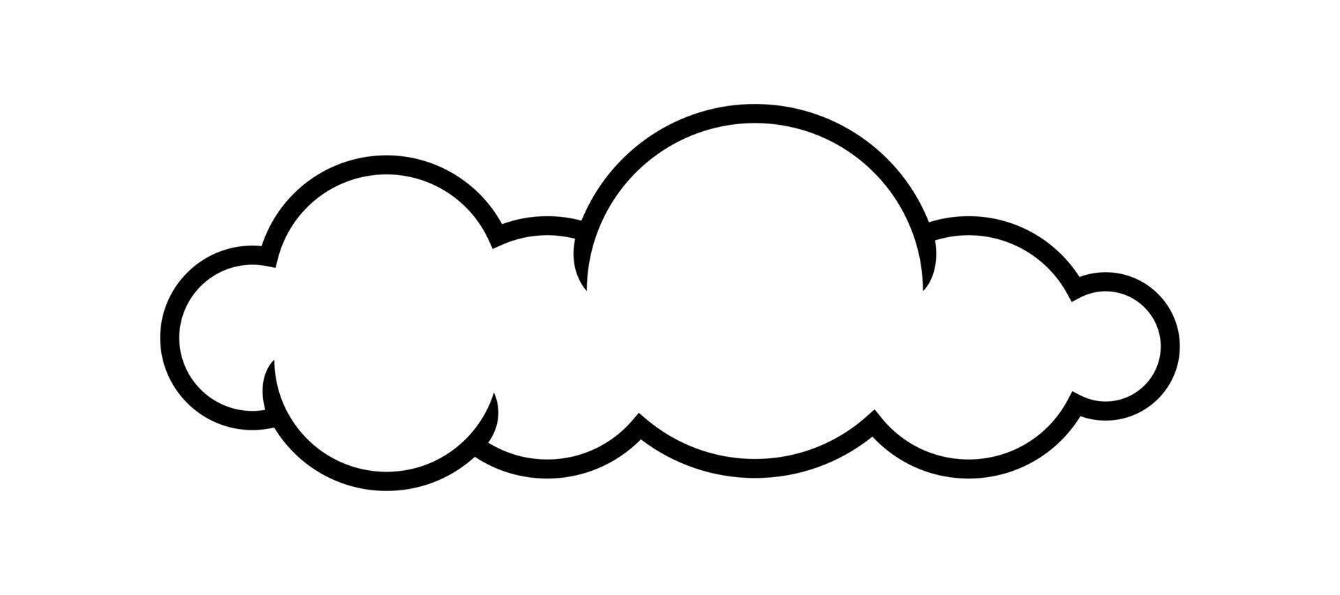 cloud line shape, graphic clouds outline clip art vector