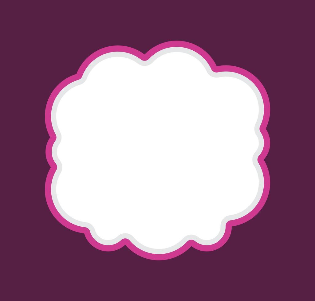 speech bubble frame cloud shape for background vector