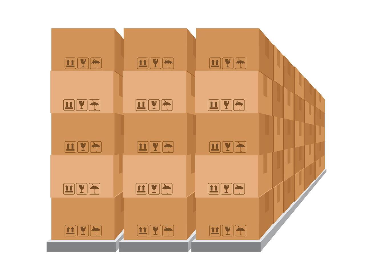 boxes on a racks, warehouse storage box, carton box on shelf, logistics, cargo, storehouse, parcel storage postal service, storehouse with goods on shelves vector