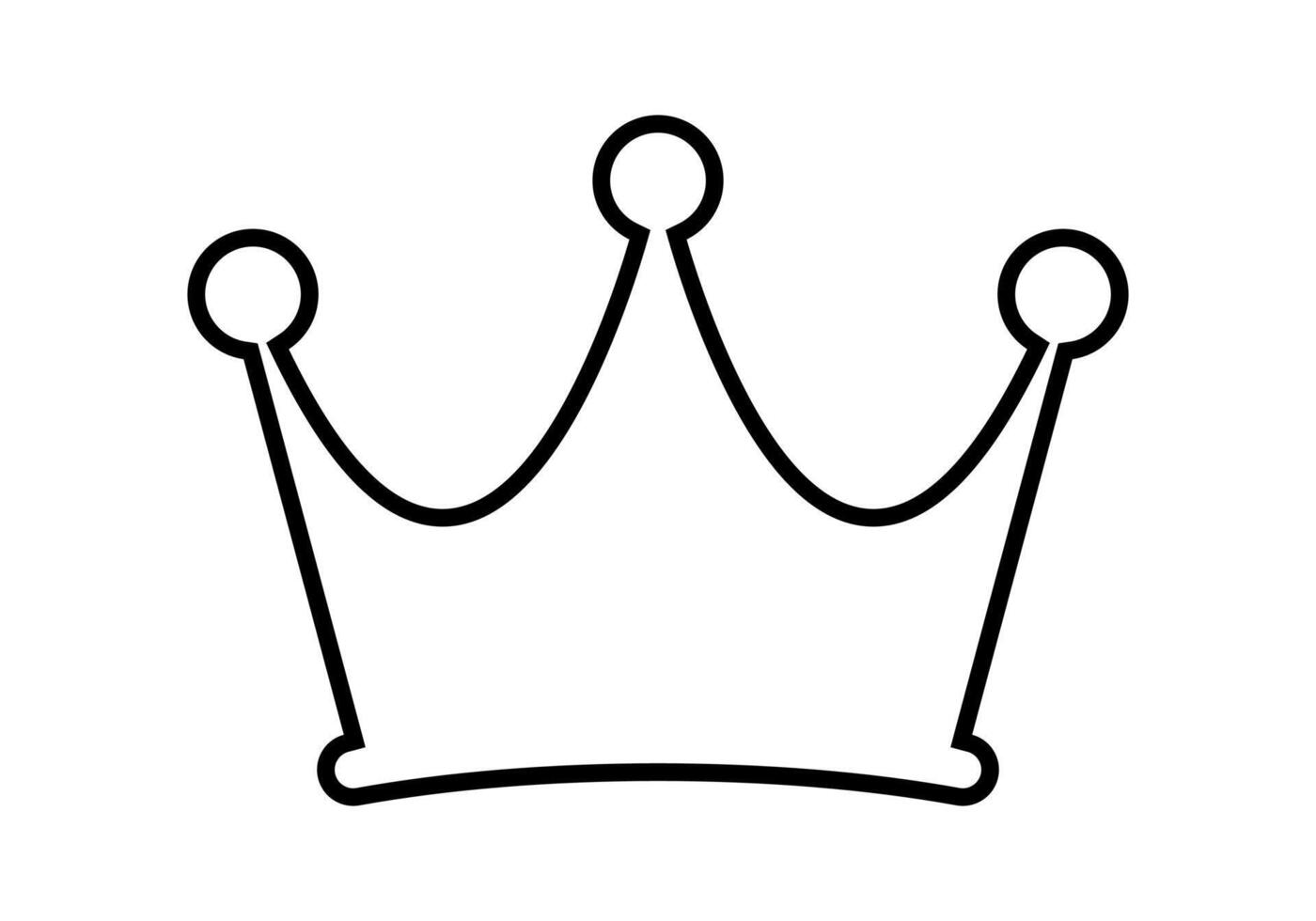 crown icon line, crown outline silhouette, crown simple shape vector
