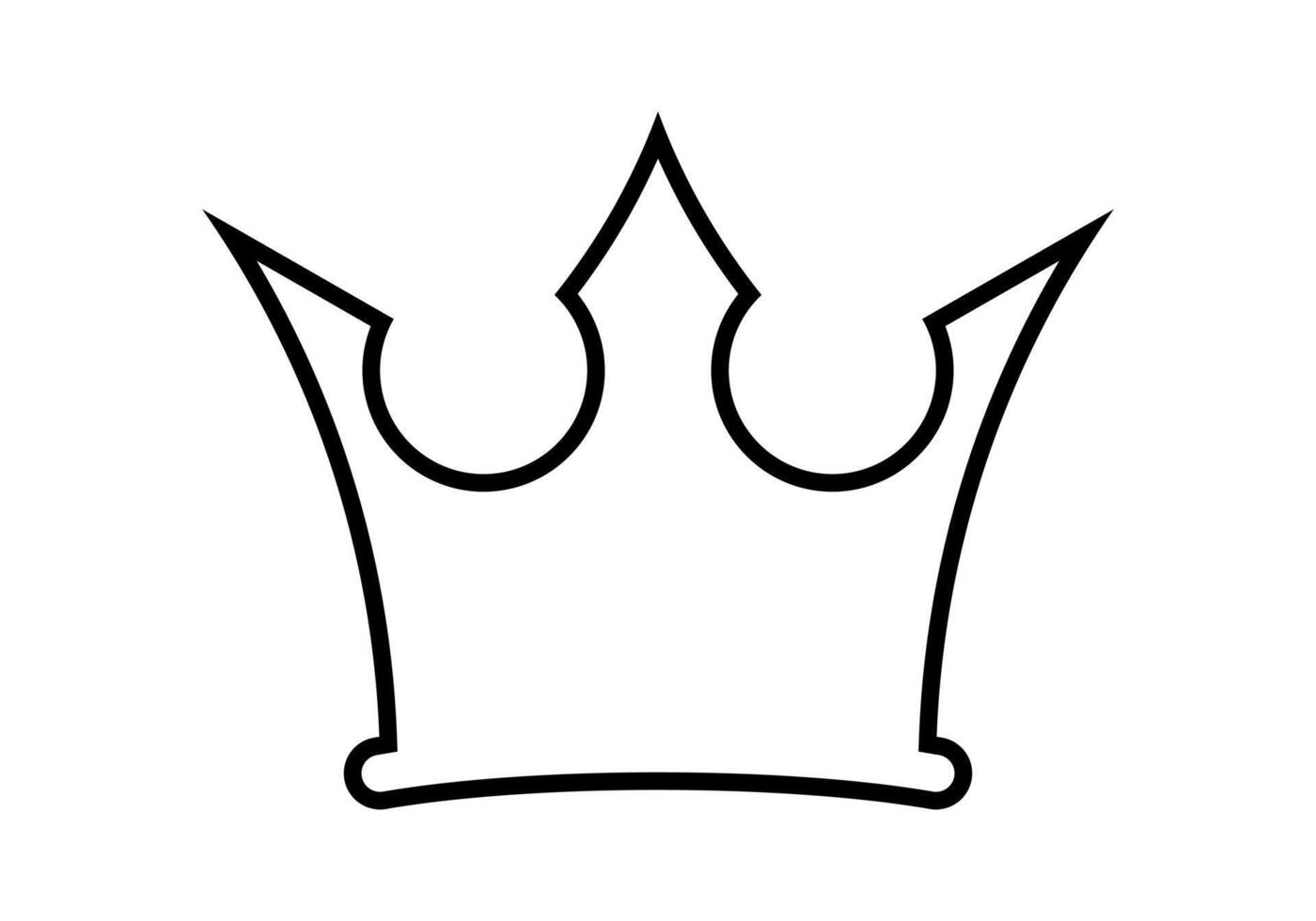 crown line icon, crown icon outline silhouette, crown simple shape vector