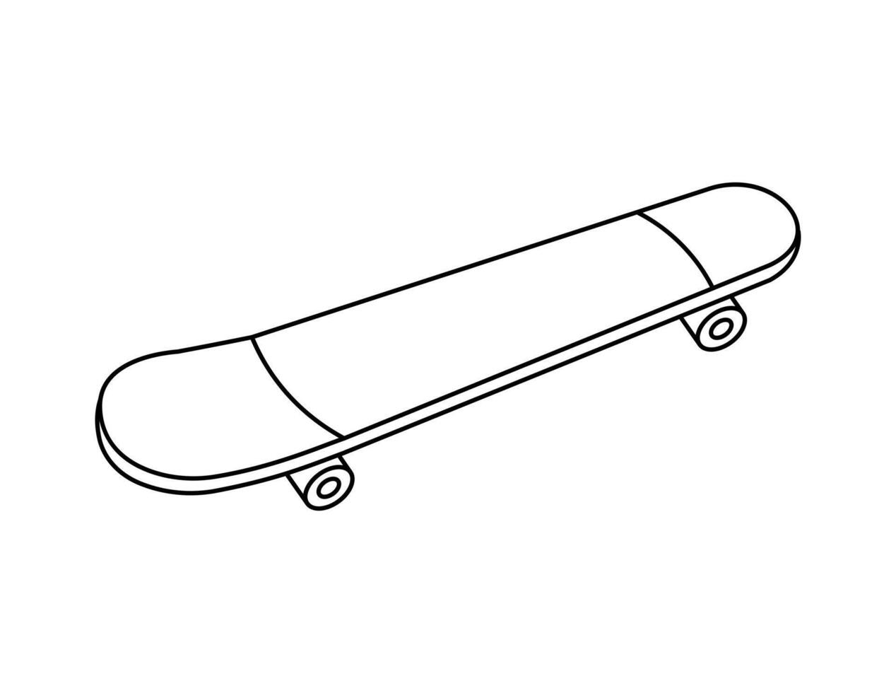 skateboard outline for coloring book template, skateboard illustration for kid worksheet printable vector