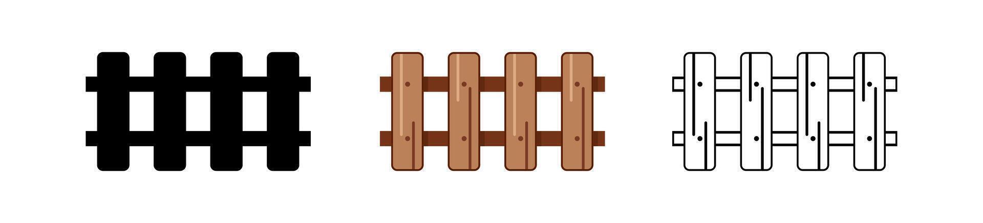 fence, picket wood outline, fence panel vector