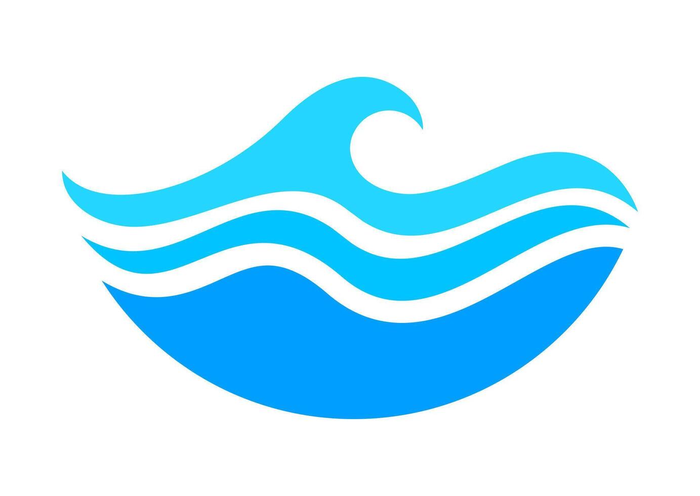 water waves symbol graphic, wave water ripple flow, water splash shape vector